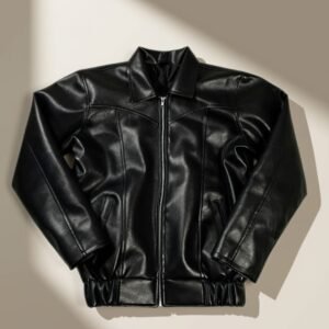 Boxy Fit Faux Leather Jacket